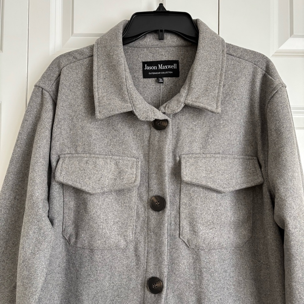 Jason Maxwell Gray Button-Up Jacket - Picture 5 of 7